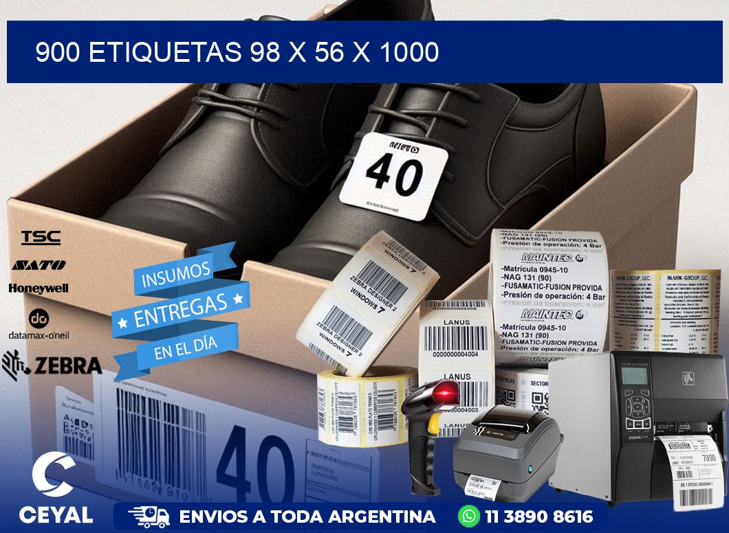 900 ETIQUETAS 98 x 56 x 1000