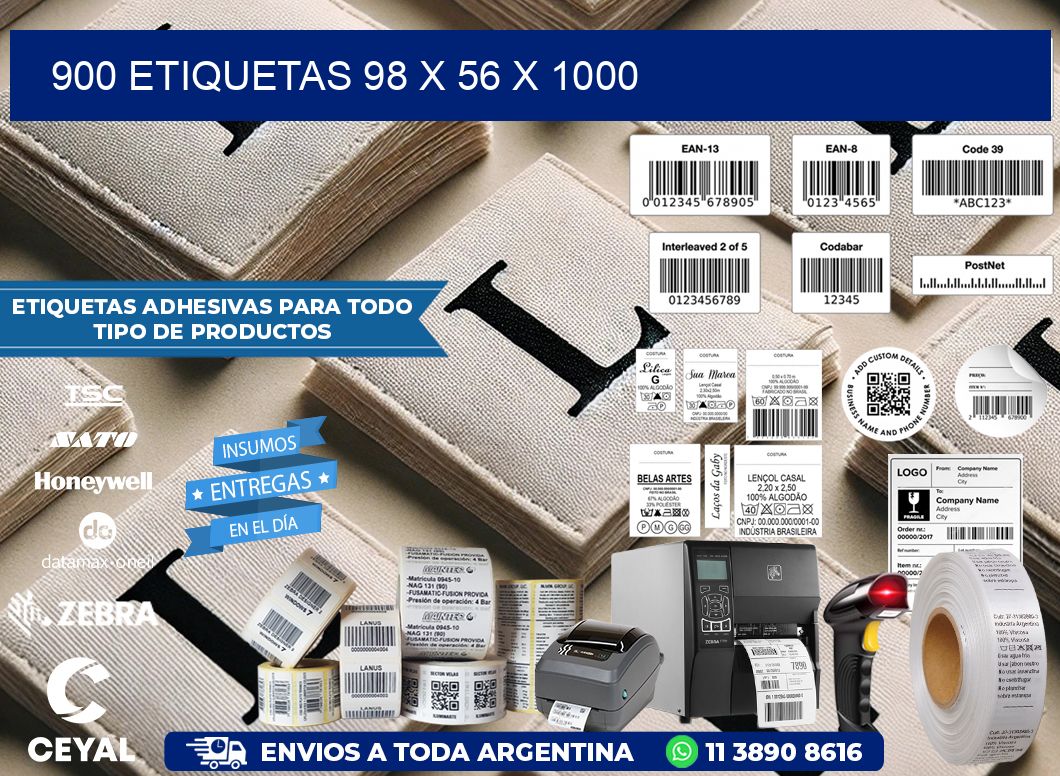 900 ETIQUETAS 98 x 56 x 1000