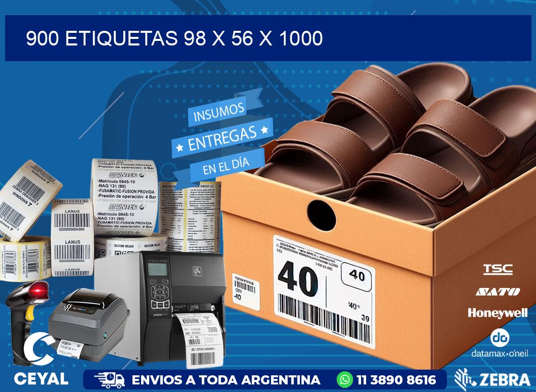 900 ETIQUETAS 98 x 56 x 1000