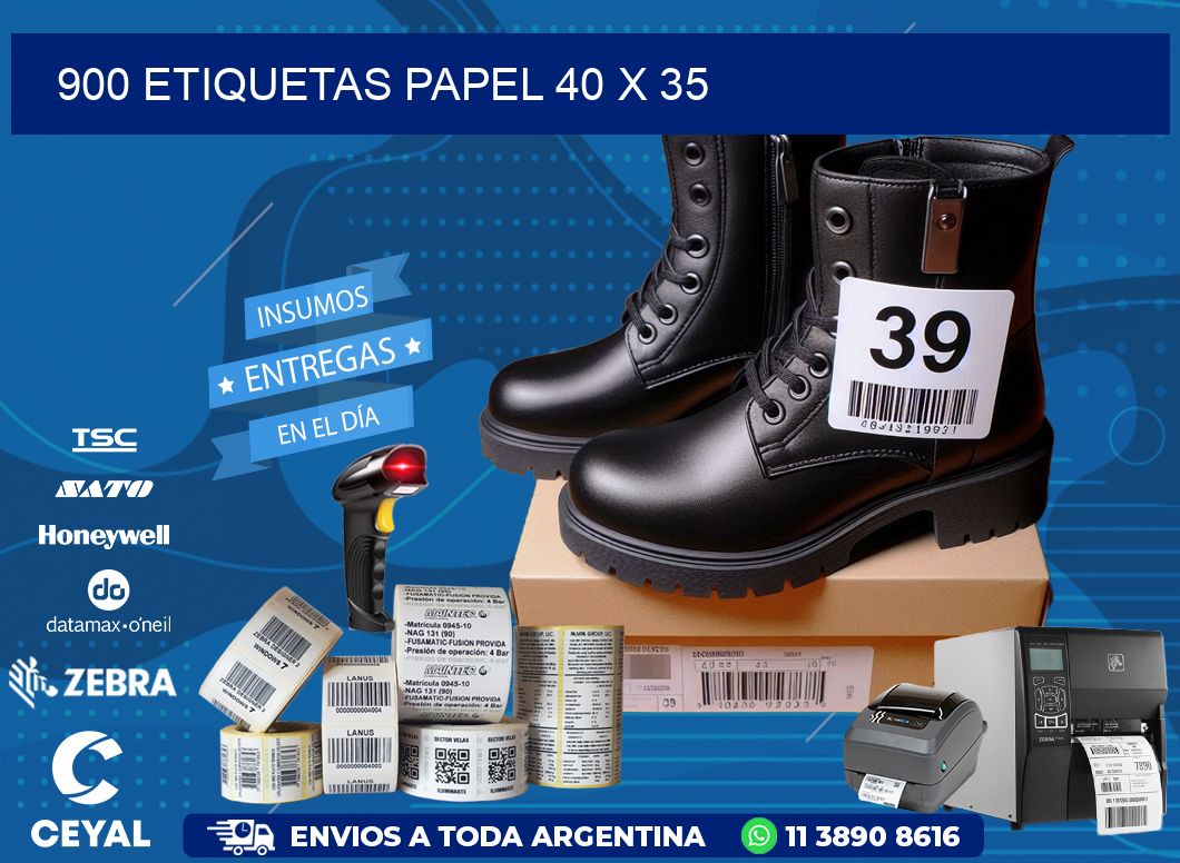 900 ETIQUETAS PAPEL 40 x 35