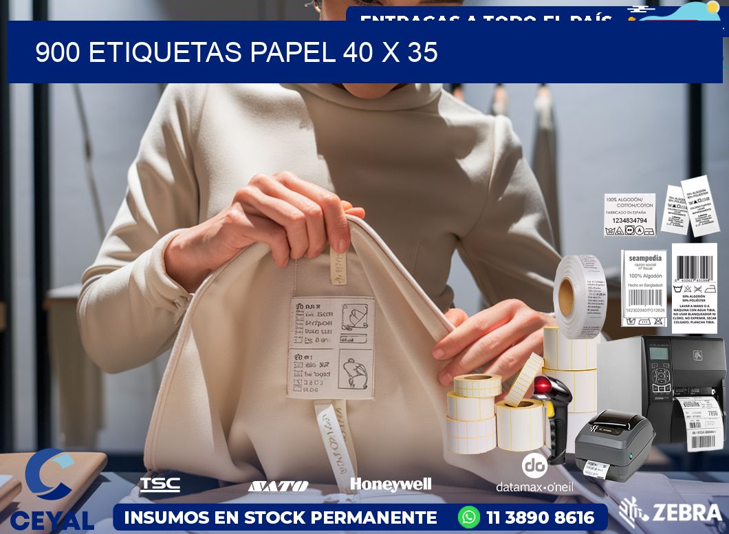900 ETIQUETAS PAPEL 40 x 35