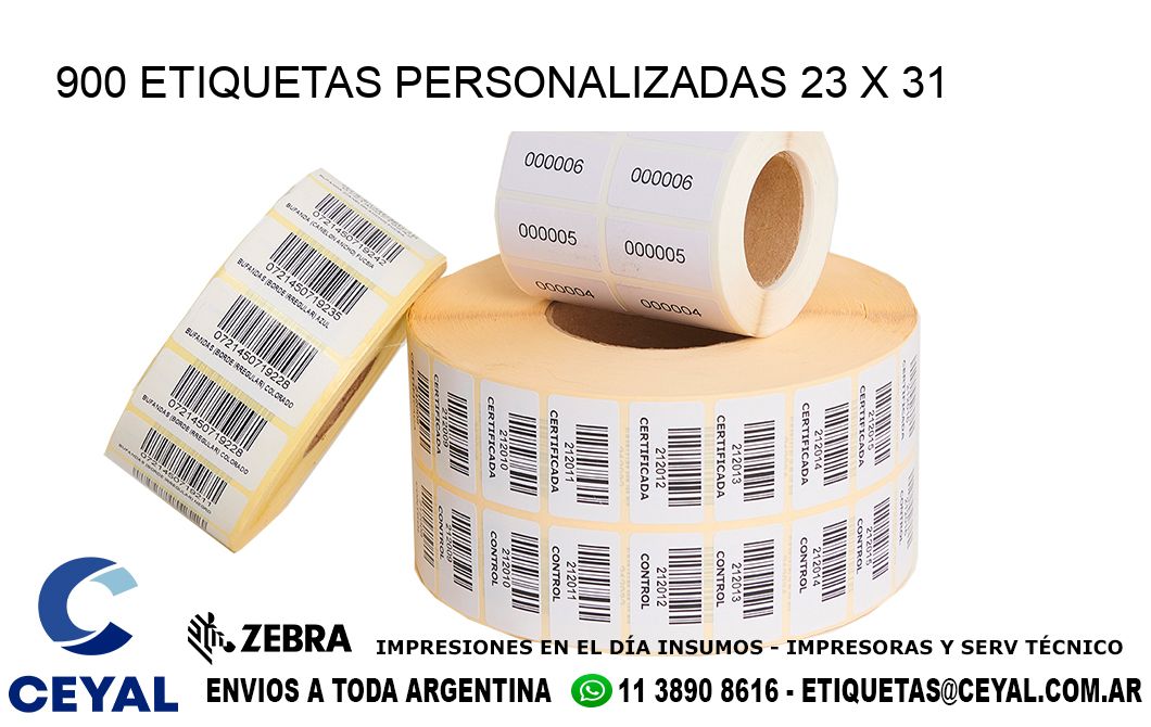 900 ETIQUETAS PERSONALIZADAS 23 x 31