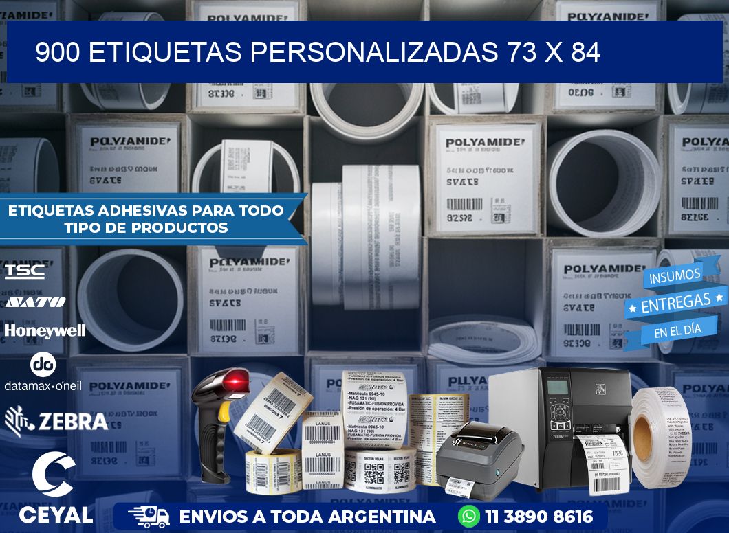 900 ETIQUETAS PERSONALIZADAS 73 x 84