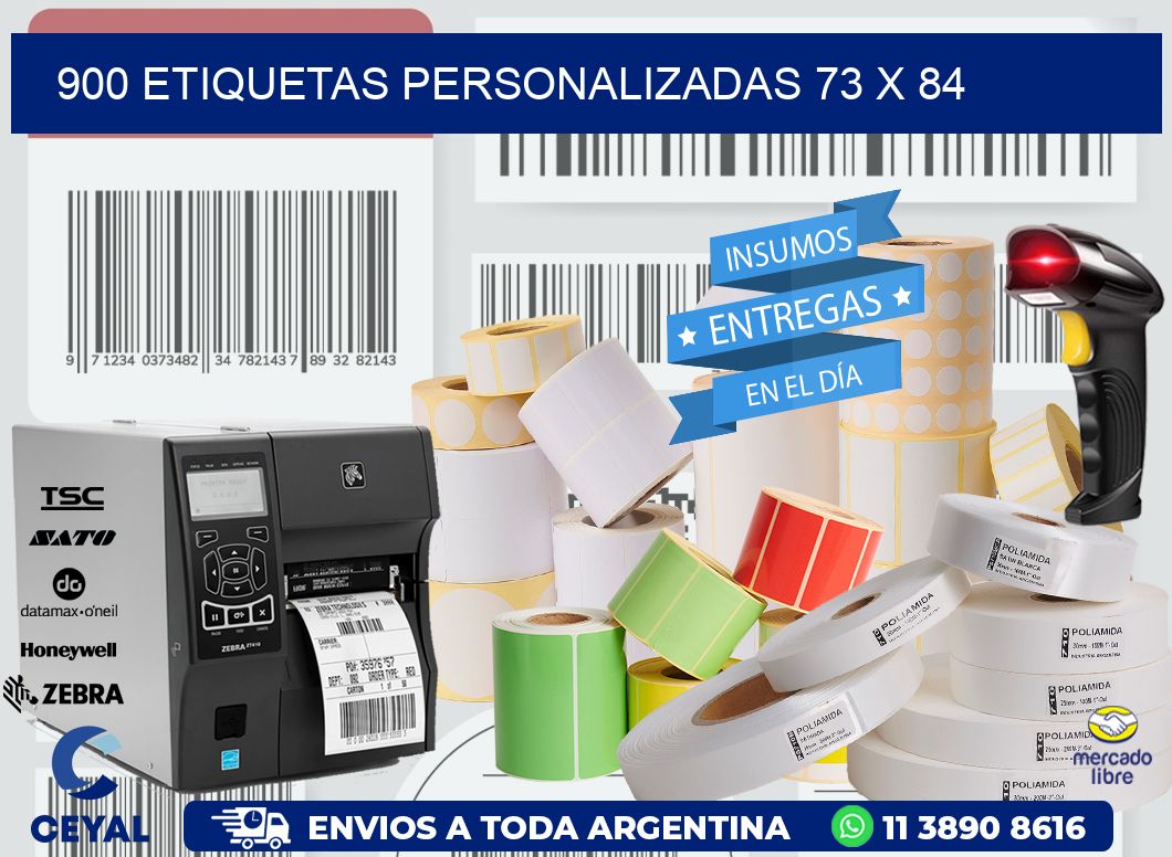 900 ETIQUETAS PERSONALIZADAS 73 x 84