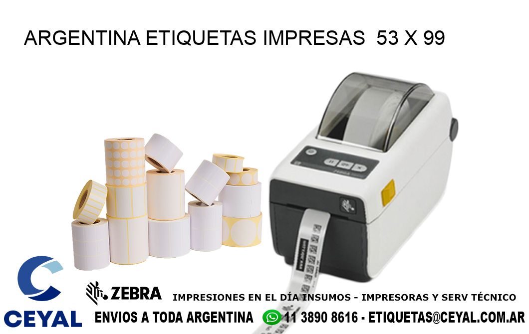 ARGENTINA ETIQUETAS IMPRESAS  53 x 99