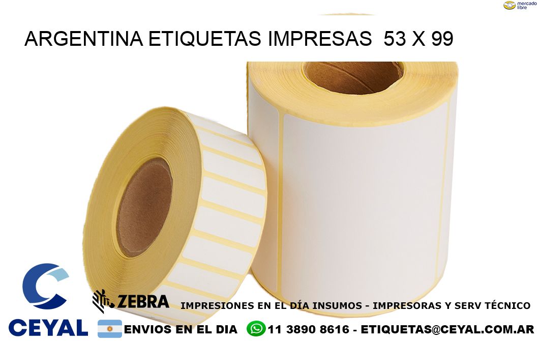 ARGENTINA ETIQUETAS IMPRESAS  53 x 99