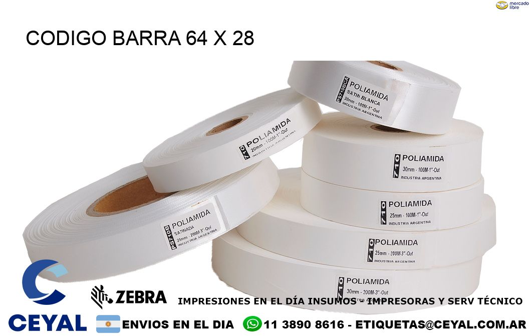 CODIGO BARRA 64 x 28