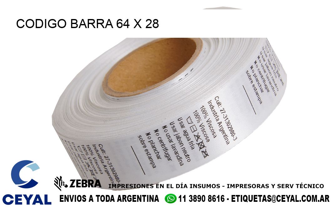 CODIGO BARRA 64 x 28