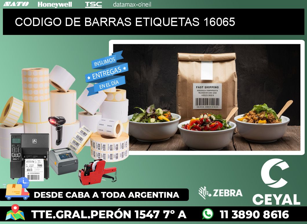 CODIGO DE BARRAS ETIQUETAS 16065