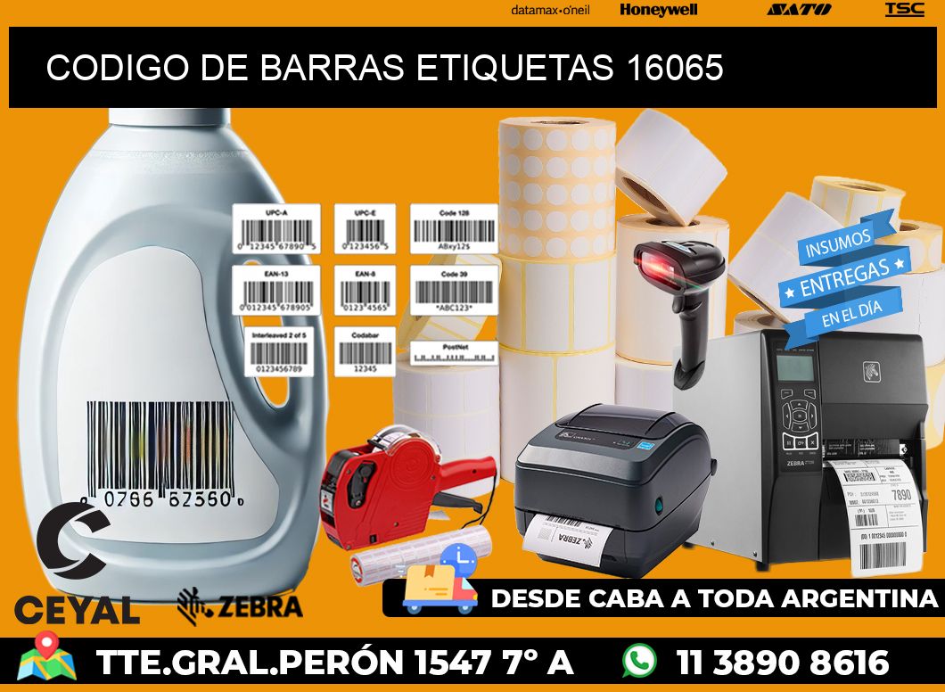 CODIGO DE BARRAS ETIQUETAS 16065