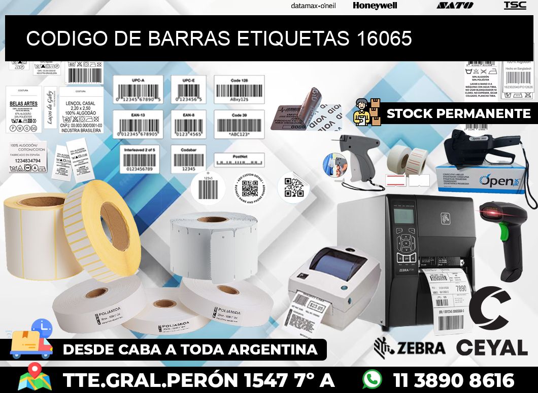 CODIGO DE BARRAS ETIQUETAS 16065