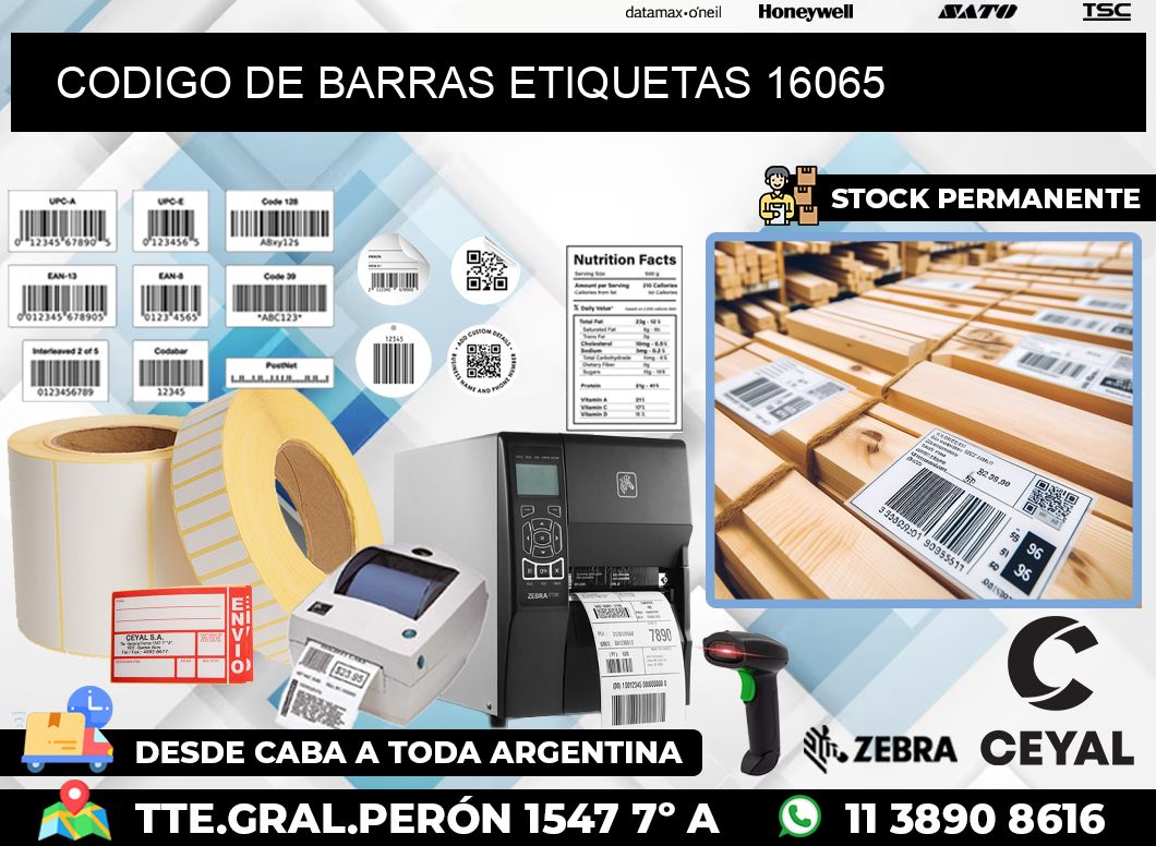 CODIGO DE BARRAS ETIQUETAS 16065