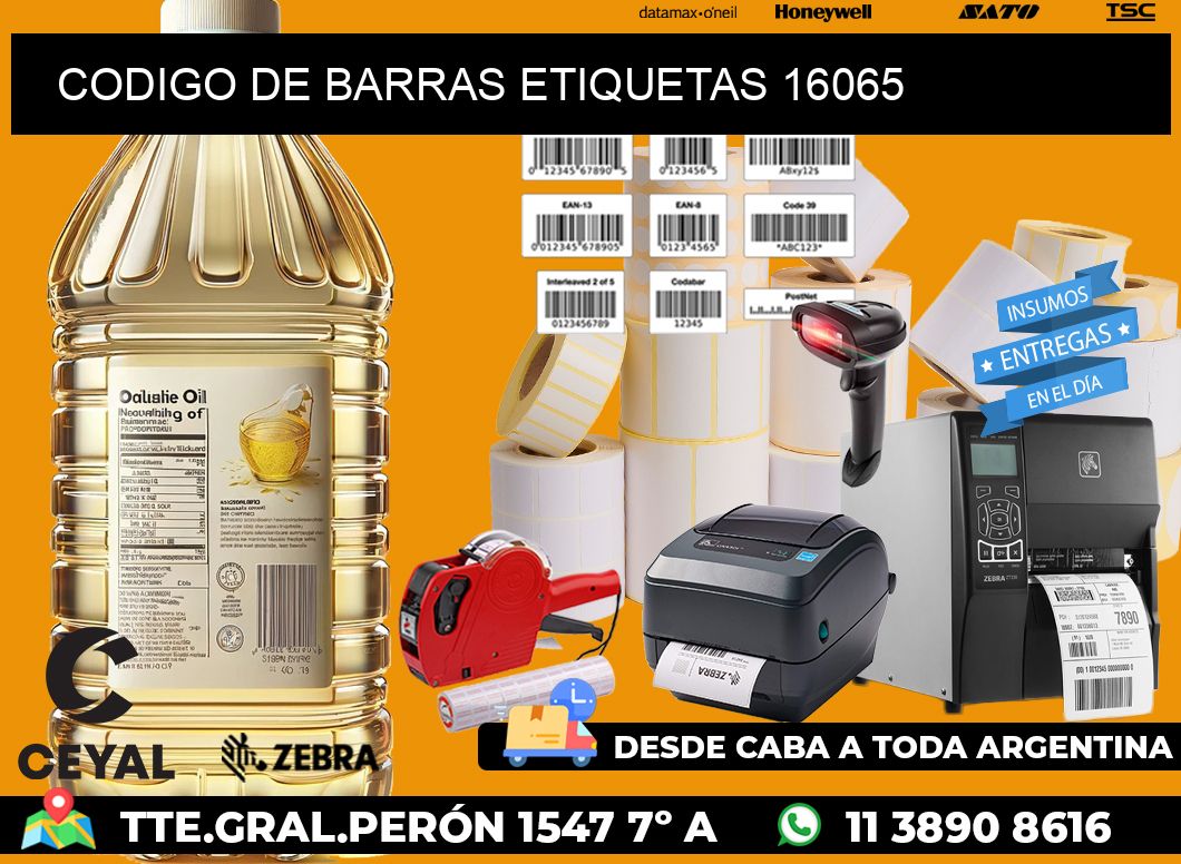CODIGO DE BARRAS ETIQUETAS 16065