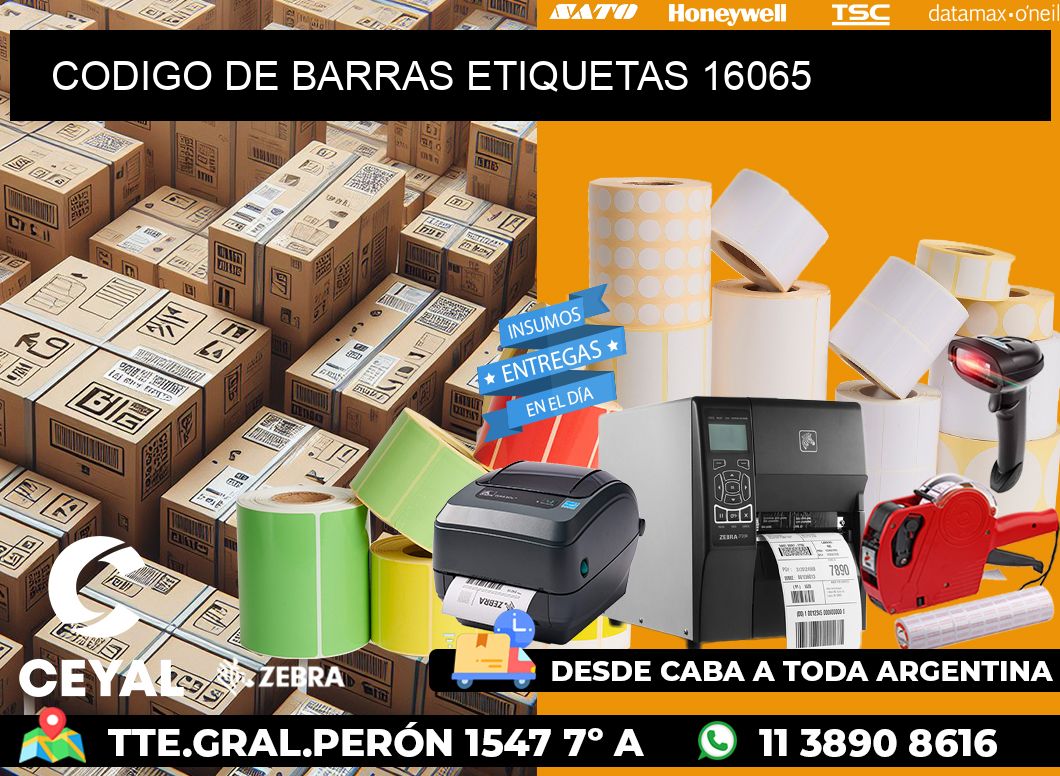 CODIGO DE BARRAS ETIQUETAS 16065