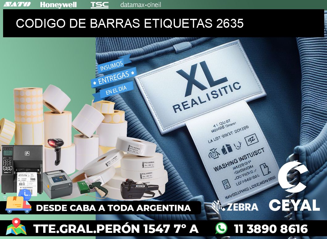 CODIGO DE BARRAS ETIQUETAS 2635