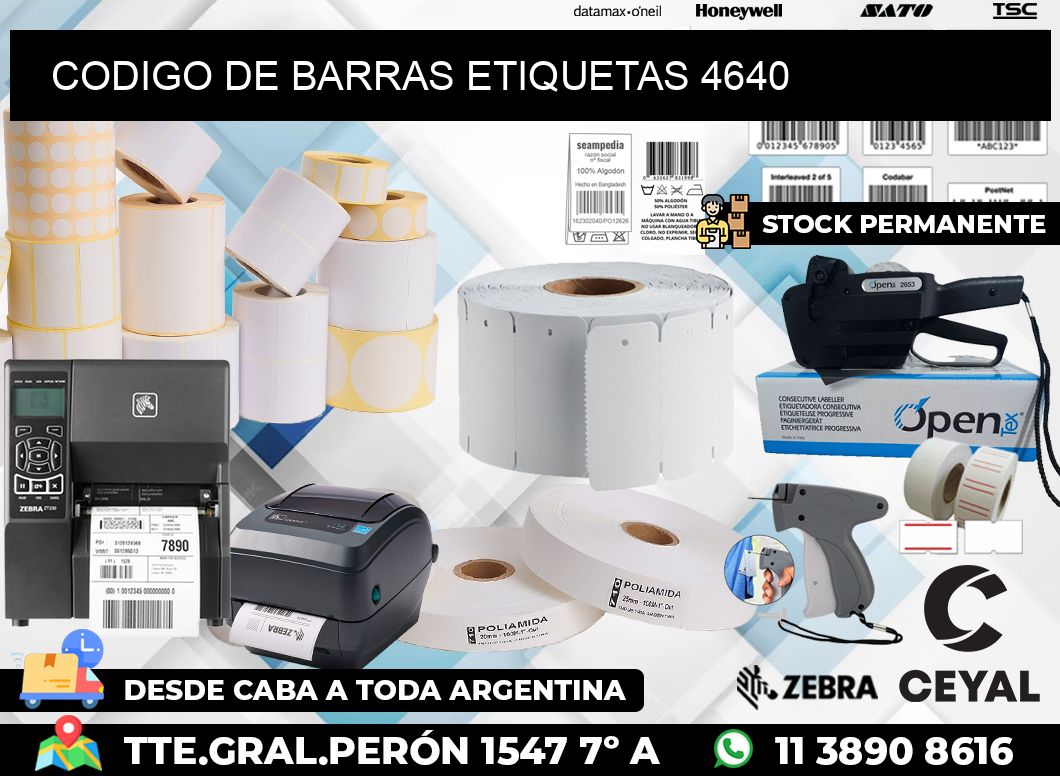 CODIGO DE BARRAS ETIQUETAS 4640