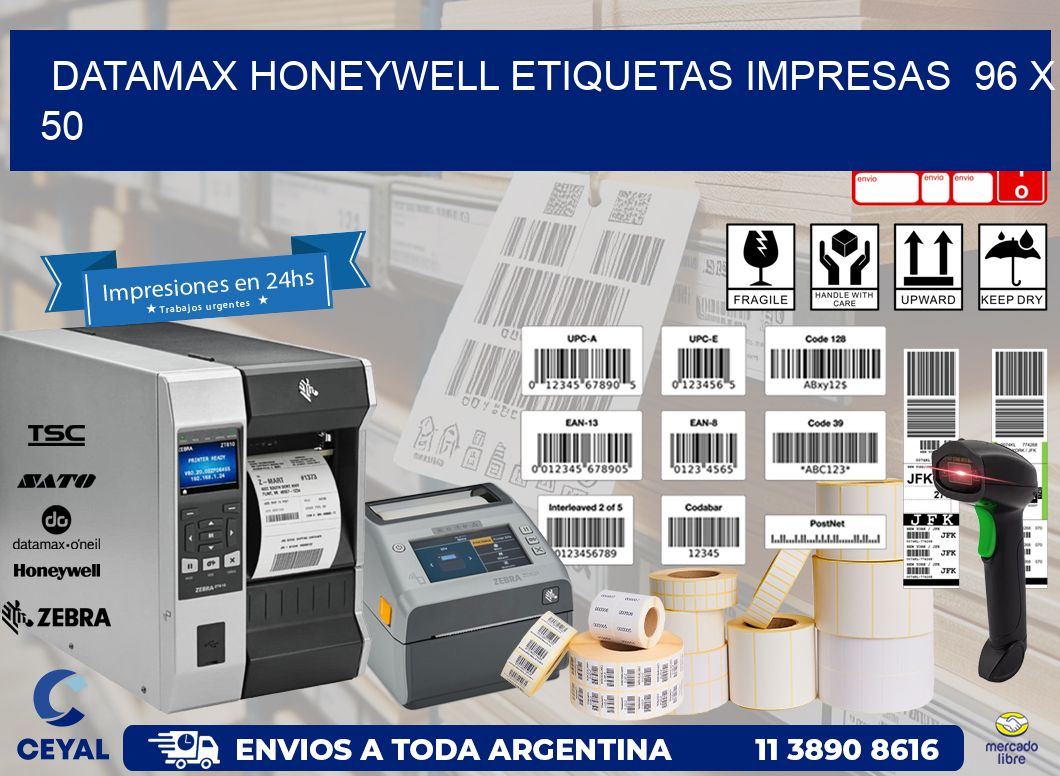 DATAMAX HONEYWELL ETIQUETAS IMPRESAS  96 x 50