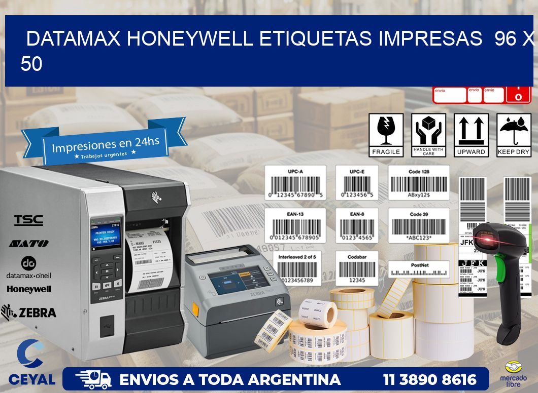 DATAMAX HONEYWELL ETIQUETAS IMPRESAS  96 x 50