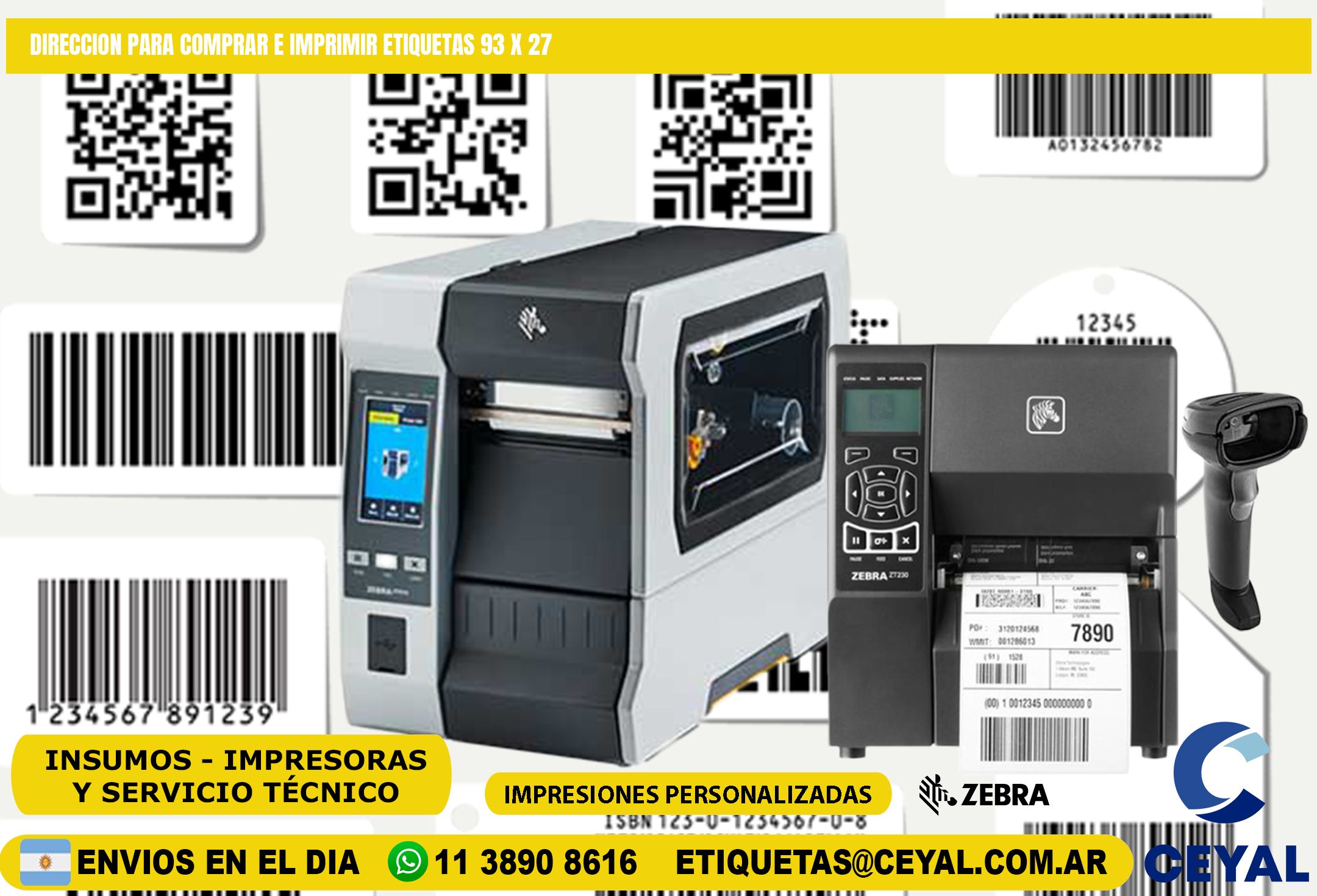 DIRECCION PARA COMPRAR E IMPRIMIR ETIQUETAS 93 x 27