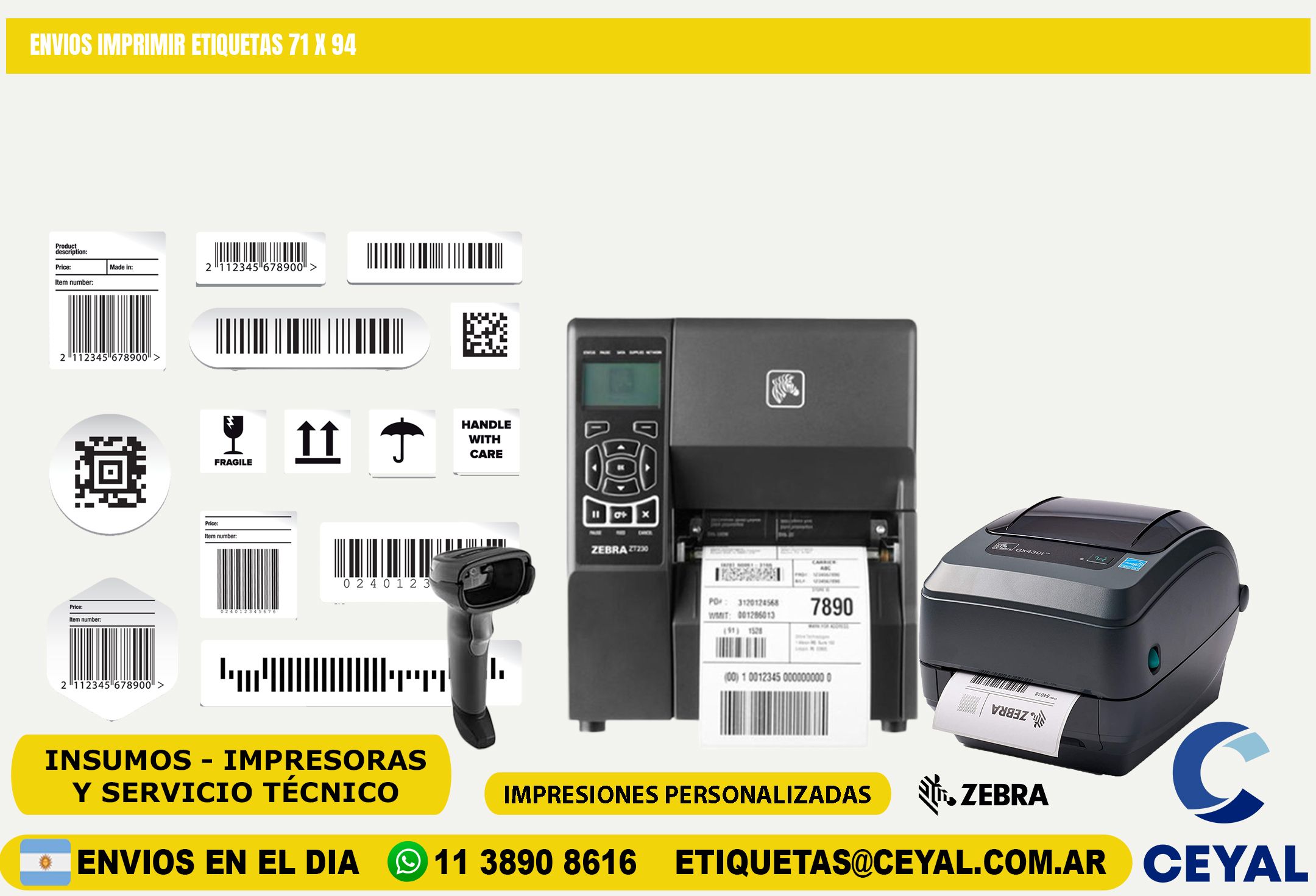ENVIOS IMPRIMIR ETIQUETAS 71 x 94