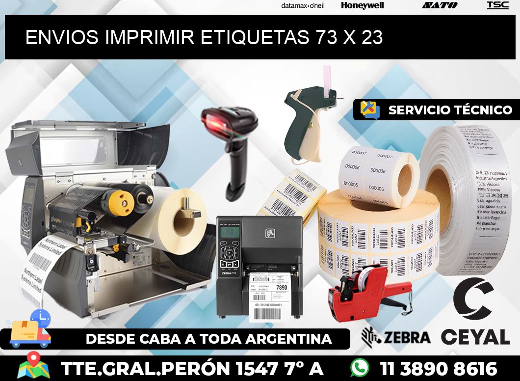 ENVIOS IMPRIMIR ETIQUETAS 73 x 23