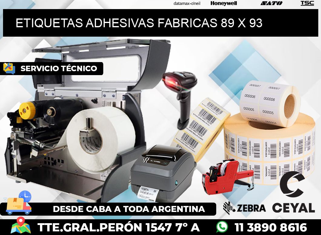 ETIQUETAS ADHESIVAS FABRICAS 89 x 93