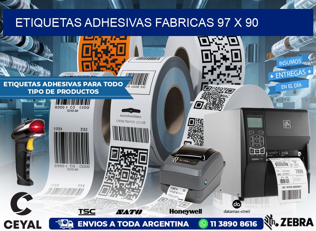 ETIQUETAS ADHESIVAS FABRICAS 97 x 90