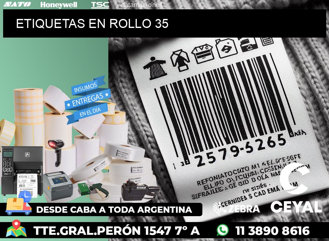ETIQUETAS EN ROLLO 35