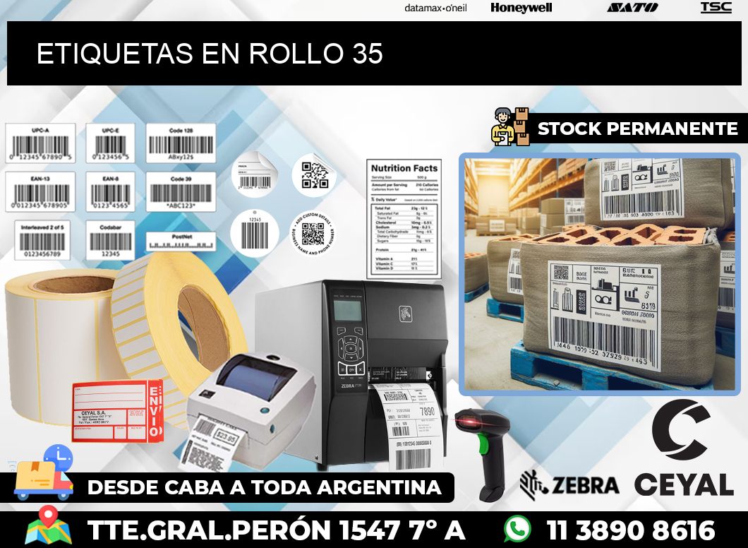 ETIQUETAS EN ROLLO 35