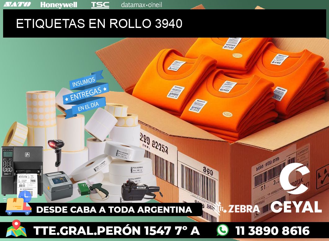 ETIQUETAS EN ROLLO 3940