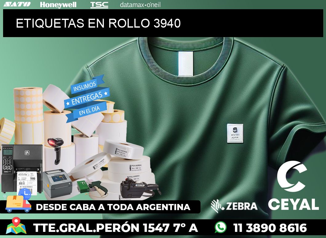 ETIQUETAS EN ROLLO 3940