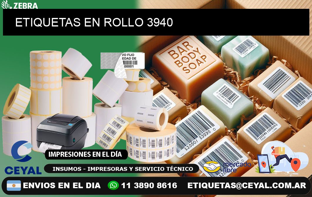 ETIQUETAS EN ROLLO 3940