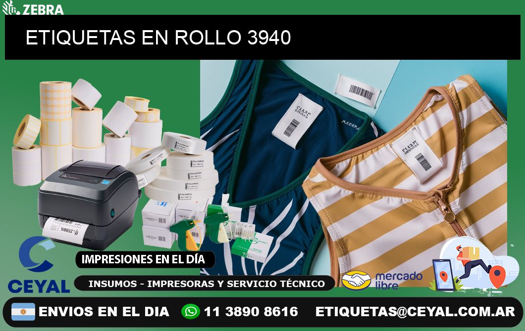 ETIQUETAS EN ROLLO 3940
