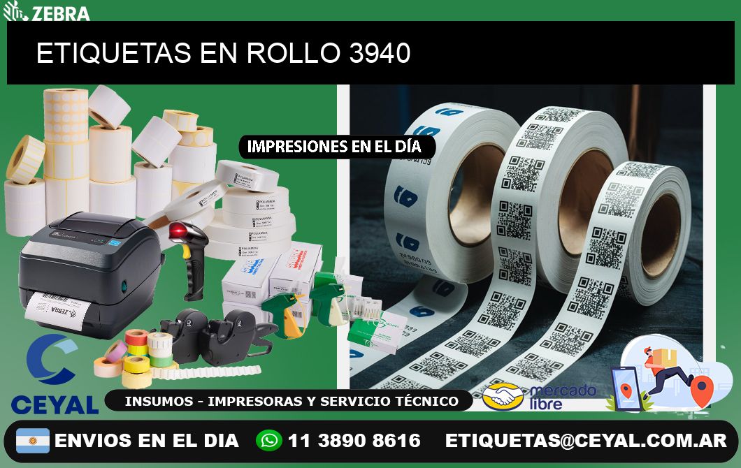 ETIQUETAS EN ROLLO 3940