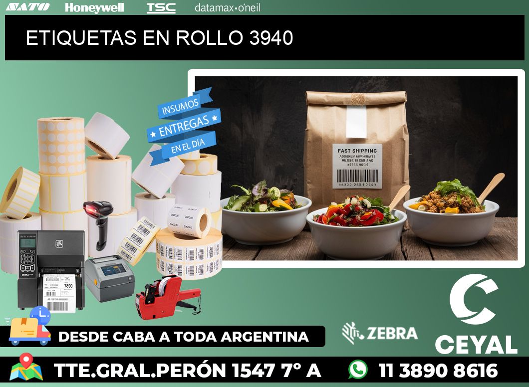 ETIQUETAS EN ROLLO 3940