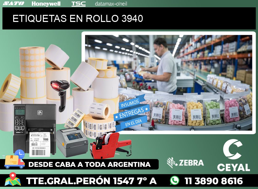 ETIQUETAS EN ROLLO 3940