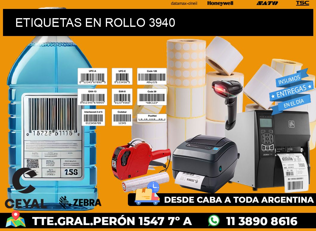 ETIQUETAS EN ROLLO 3940