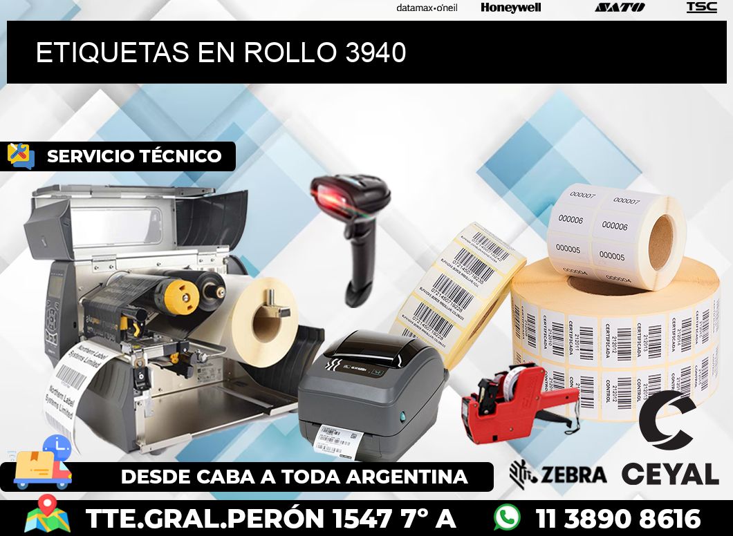 ETIQUETAS EN ROLLO 3940
