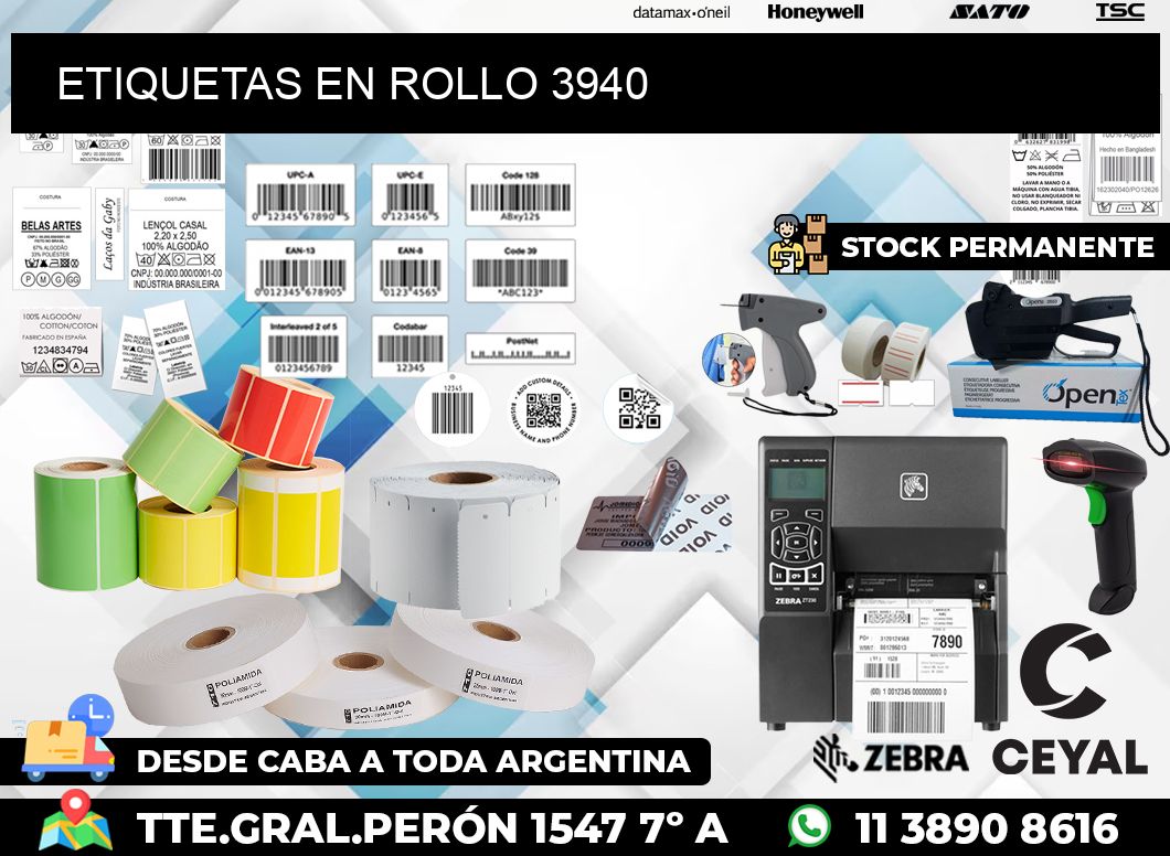 ETIQUETAS EN ROLLO 3940