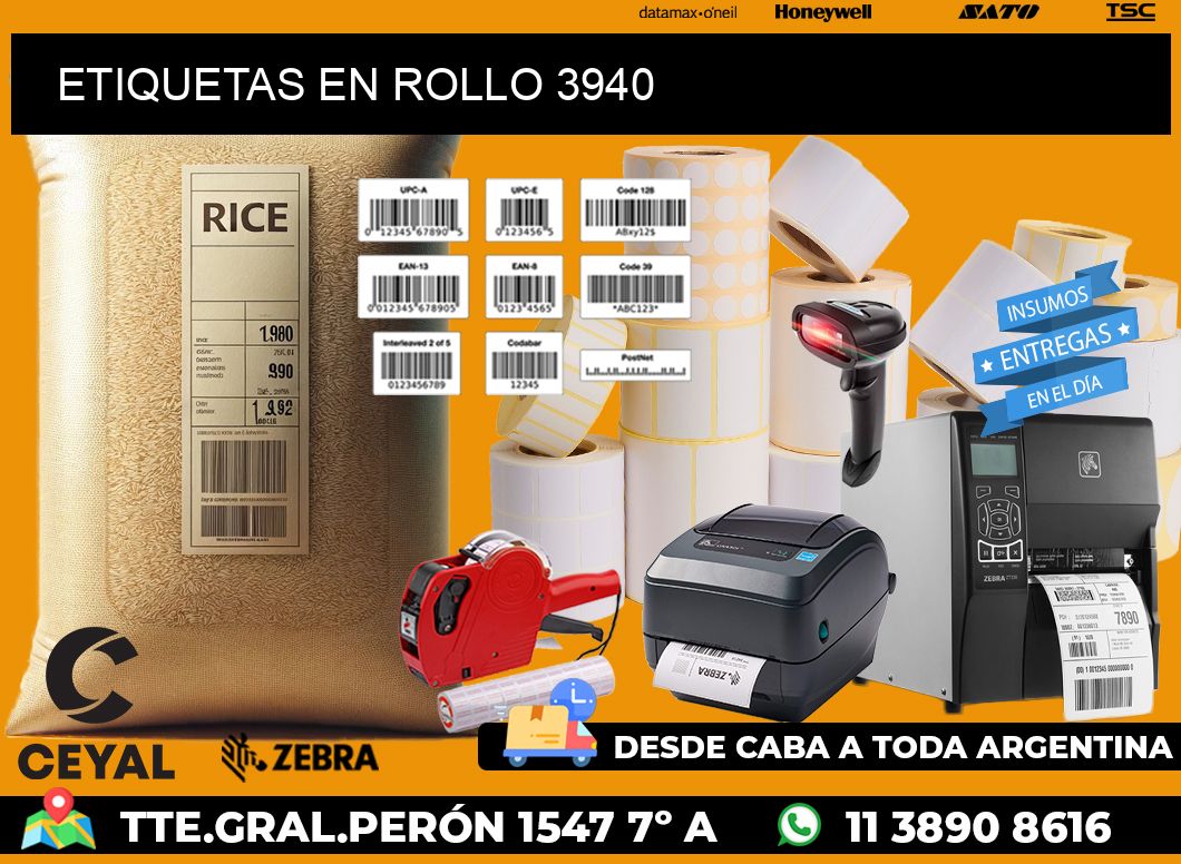 ETIQUETAS EN ROLLO 3940