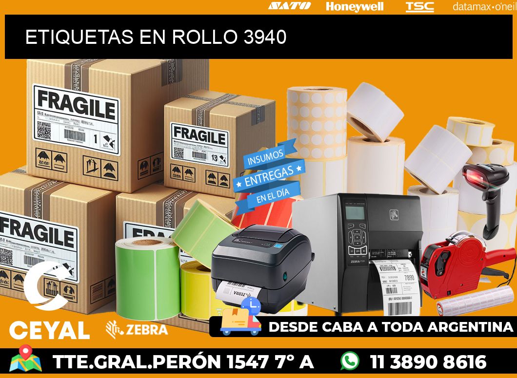 ETIQUETAS EN ROLLO 3940