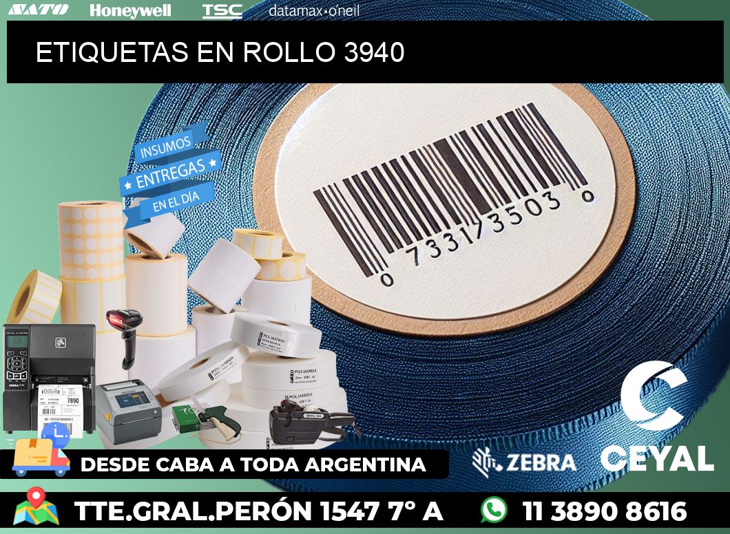 ETIQUETAS EN ROLLO 3940
