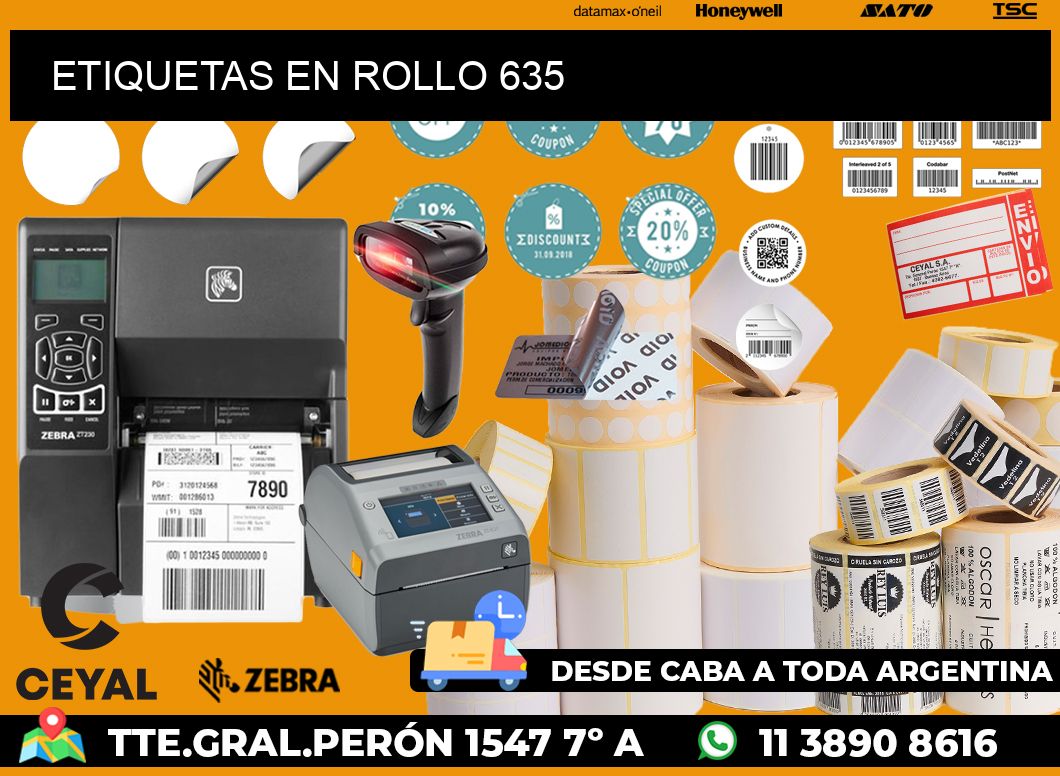 ETIQUETAS EN ROLLO 635