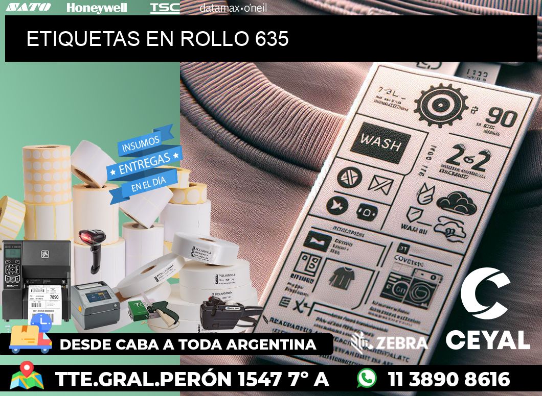 ETIQUETAS EN ROLLO 635