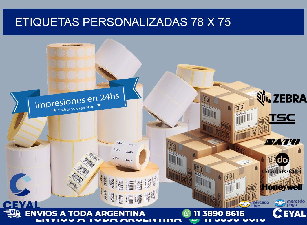 ETIQUETAS PERSONALIZADAS 78 x 75