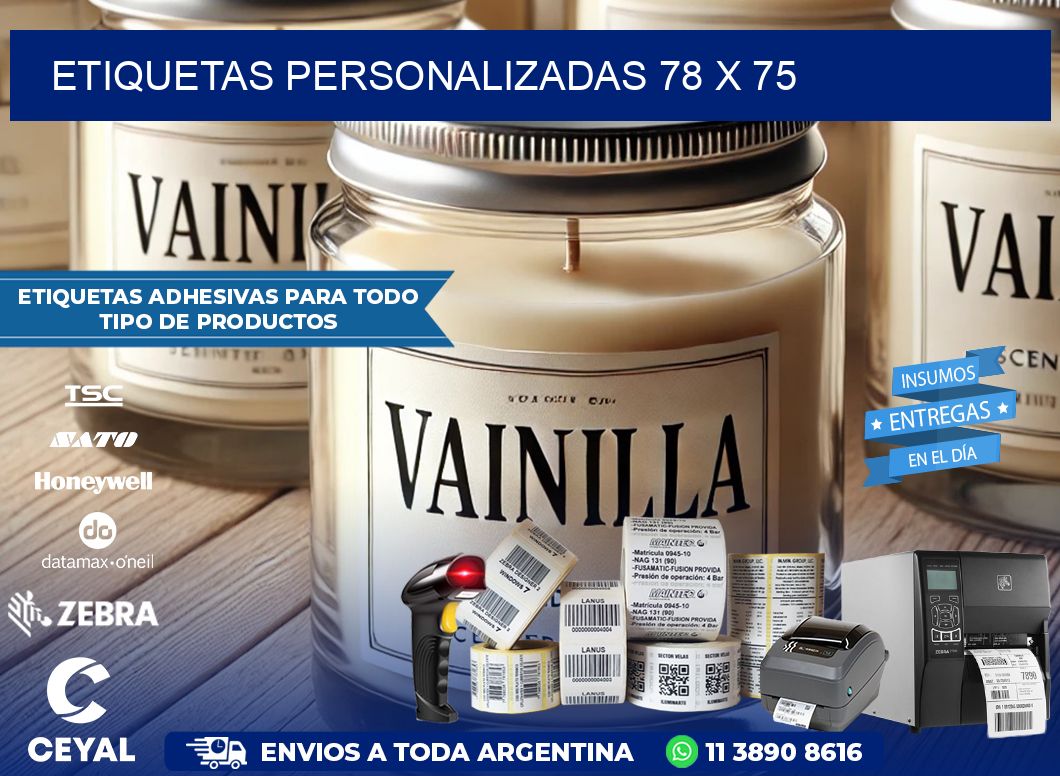 ETIQUETAS PERSONALIZADAS 78 x 75