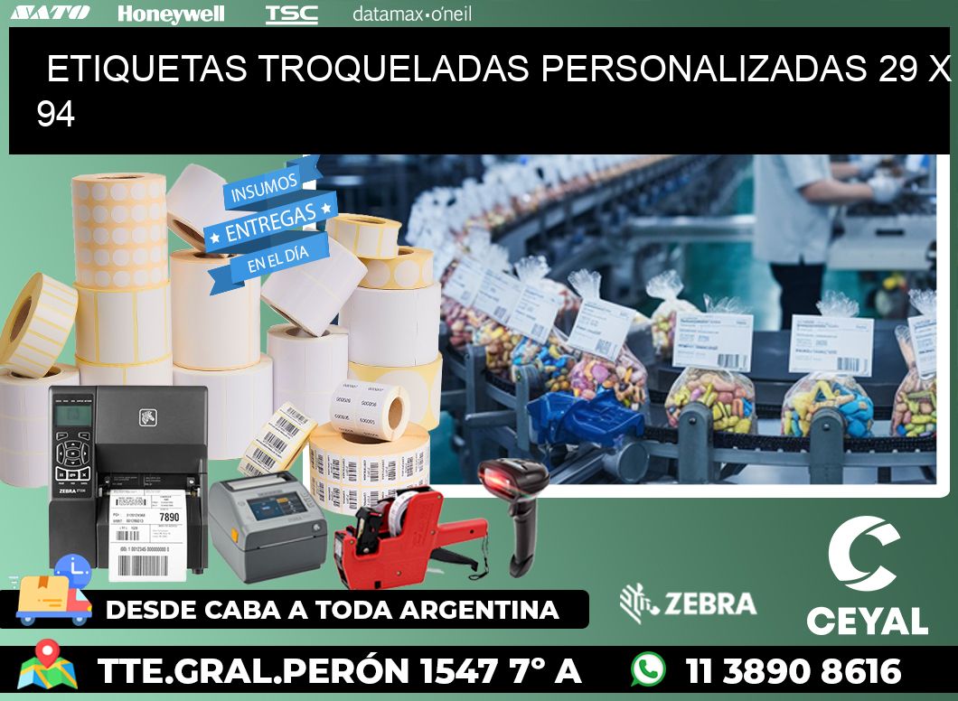 ETIQUETAS TROQUELADAS PERSONALIZADAS 29 x 94