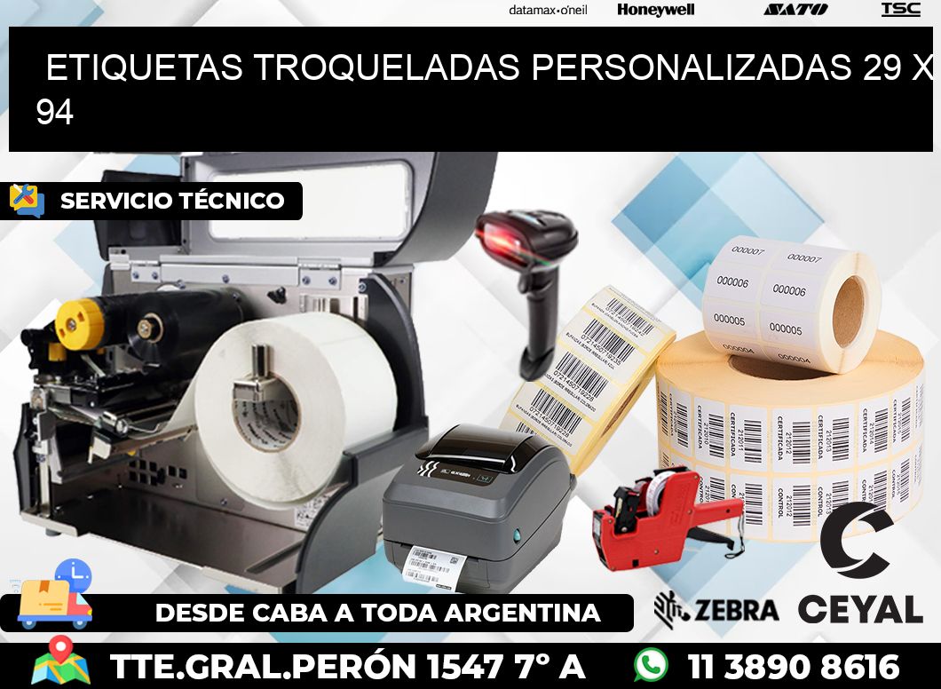 ETIQUETAS TROQUELADAS PERSONALIZADAS 29 x 94