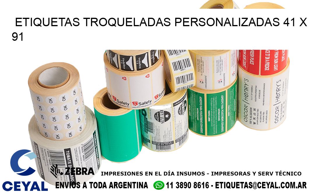 ETIQUETAS TROQUELADAS PERSONALIZADAS 41 x 91