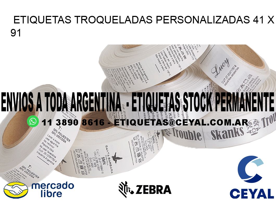 ETIQUETAS TROQUELADAS PERSONALIZADAS 41 x 91